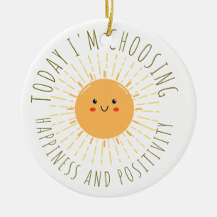 Cute Smiling Sun Ceramic Ornament