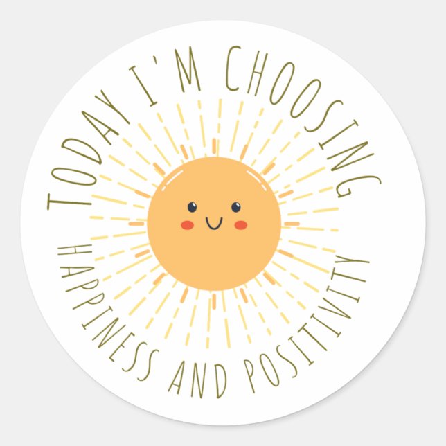 Cute Smiling Sun  Classic Round Sticker (Front)