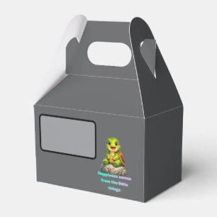 Cute Smiling Turtle Inspirational Quote Design Favor Box