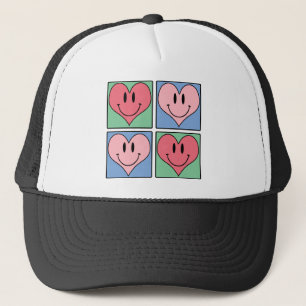 Cute Smiling Valentine's Hearts, I Love You Trucker Hat