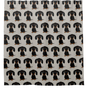 Cute Smooth Coated Black and Tan Dachshund Pattern
