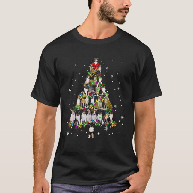 Cute Smooth Collie dog Christmas Tree gift decor X T-Shirt (Front)