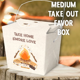 Cute S'more Campfire Camping Medium Take Out  Favor Box