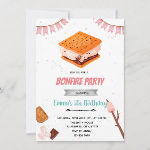 Cute s'more party invitation