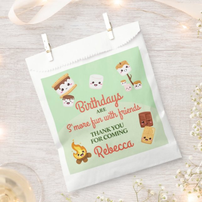 Cute S'mores Campout Birthday Party  Favour Bag (Creator Uploaded)