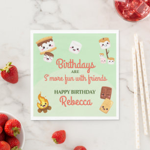 Cute S'mores Campout Birthday Party  Napkin