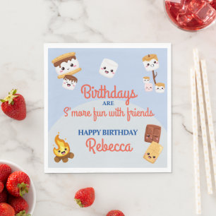 Cute S'mores Campout Birthday Party  Napkin