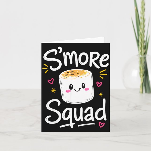 Cute s'mores family marshmallow  card (Front)