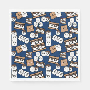 Cute Smores Marshmallow Illustration Napkin