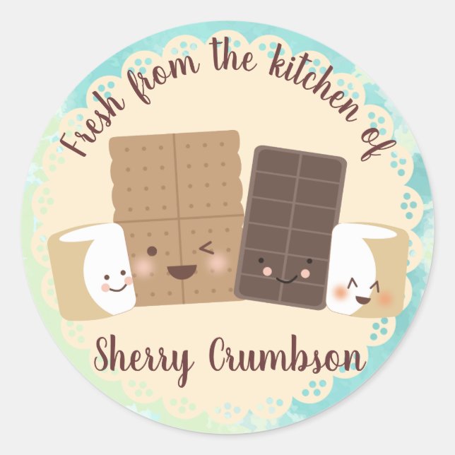 Cute smores marshmallows from the kitchen of label (Front)