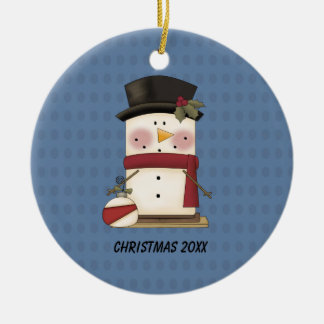 Cute S'mores Snowman Christmas Ornament