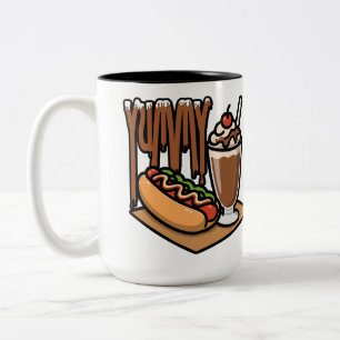 Cute Snack & Drink Two-Tone Coffee Mug