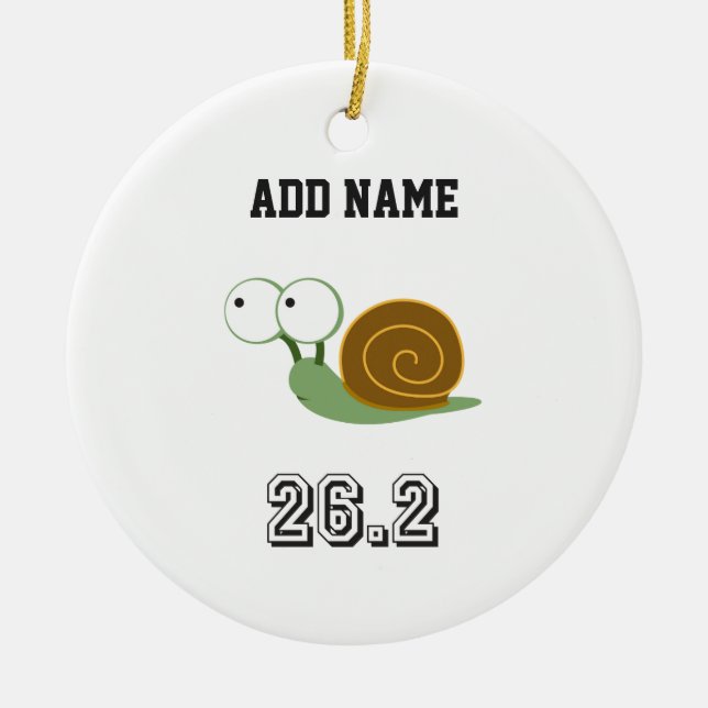 Cute Snail 26.2 (marathon) Ceramic Ornament (Front)