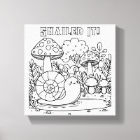Cute Snail and Mushrooms | Colour Me | Snailed It!