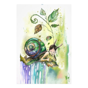 Cute Snail Art Poster