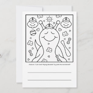 Cute Snail Baseball Blessings Coloring   Greeting Card