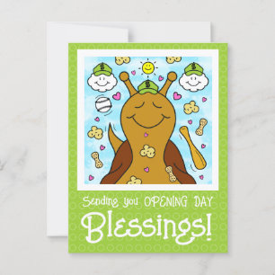 Cute Snail Baseball Blessings Postcard