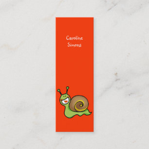 Cute snail bookmark mini business card