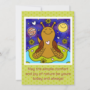 Cute Snail Enjoys Earth Day Holiday Card