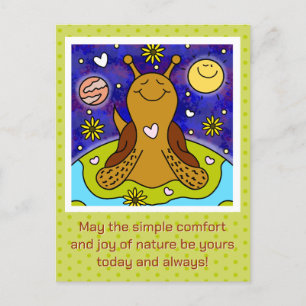 Cute Snail Enjoys Earth Day    Holiday Postcard