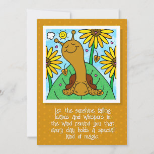 Cute Snail Fall Sunflower Garden Thinking Of You Card