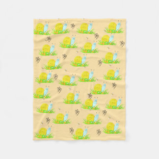 Cute Snail   Fleece Blanket