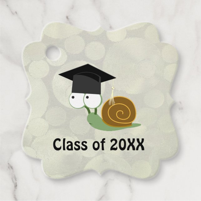 Cute Snail Graduation Party Favour Tags (Front)
