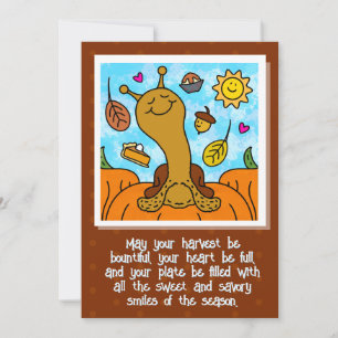 Cute Snail Happy Thanksgiving Holiday Card