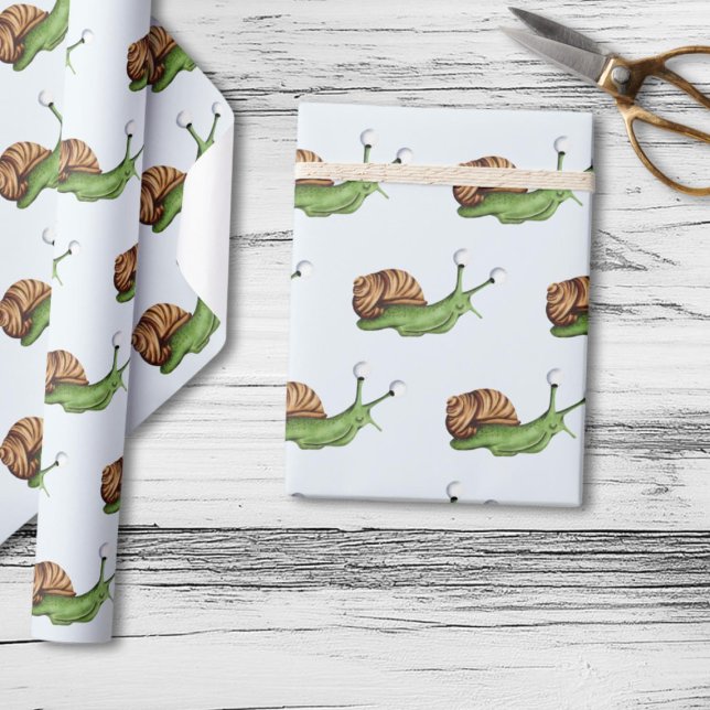 Cute Snail Illustration Pattern  Wrapping Paper (Creator Uploaded)