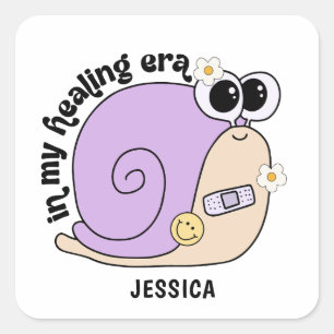 Cute Snail   In My Healing Era Square Sticker