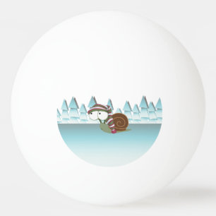 Cute Snail in Sleeping Cap Ping Pong Ball