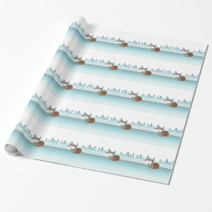 Cute Snail in Sleeping Cap Wrapping Paper