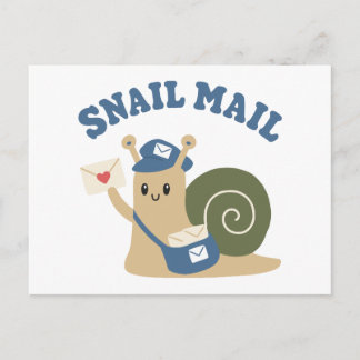 Cute Snail Mail Postman Postcard
