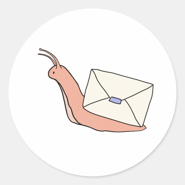 Cute snail mail Snail with Envelope Shell sticker (Front)