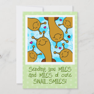 Cute Snail Miles Of Smiles Friendship Card