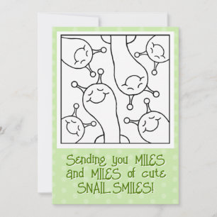 Cute Snail Miles Of Smiles Friendship Colouring Card