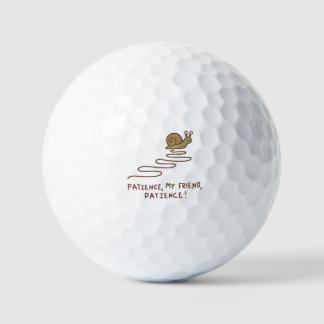 Cute Snail Patience Motivational Quote Golf Balls