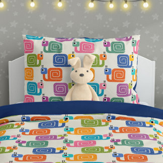 Cute Snail Pattern on Cream Pillowcase