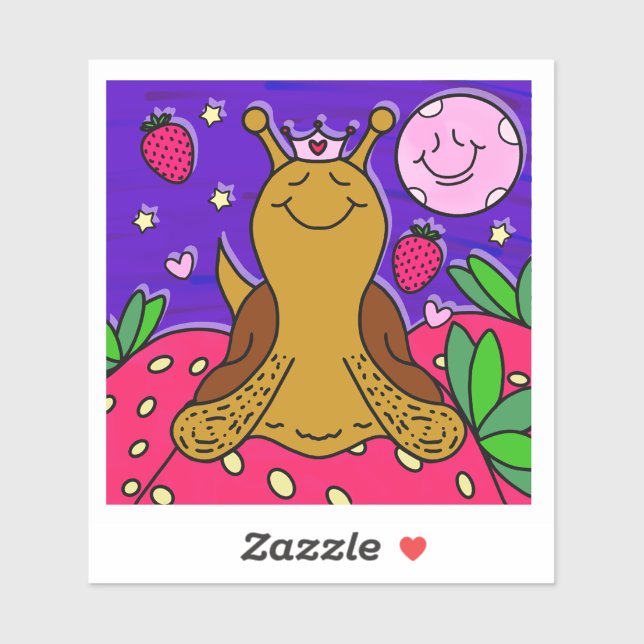 Cute Snail Royally Fun Summer Strawberry Moon (Sheet)