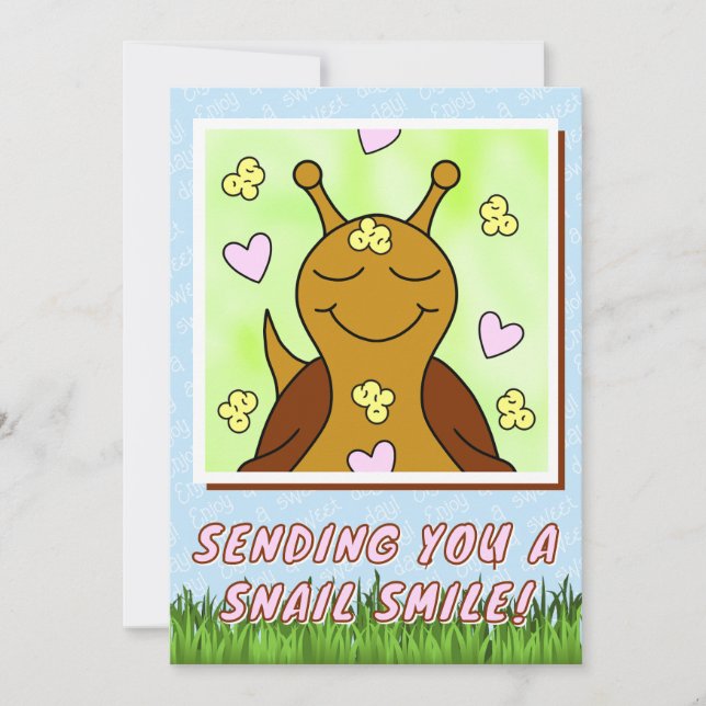 Cute Snail Sending Smile | Greeting Card (Front)