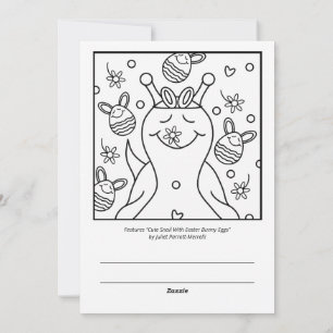 Cute Snail Sending Smiles Easter Coloring Holiday Card