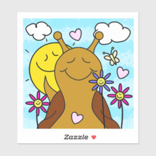 Cute Snail Sending Smiles Spring   Vinyl