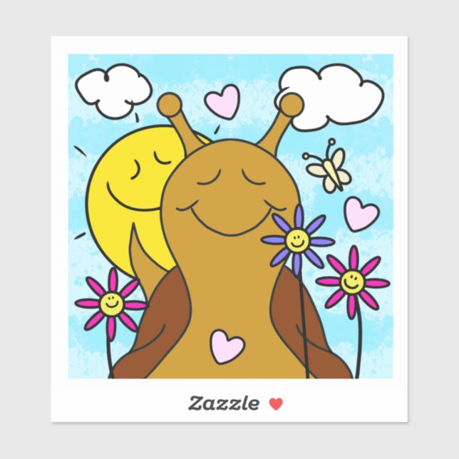 Cute Snail Sending Smiles Spring | Vinyl  (Sheet)