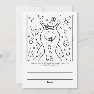 Cute Snail St Patricks Day Colouring   Holiday Card