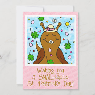 Cute Snail St Patricks Day    Holiday Card