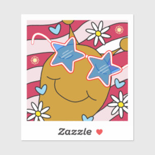 Cute Snail Star Spangled Smiles Fourth of July