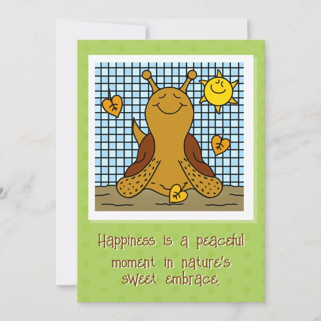 Cute Snail Sunshine And Leaf Mosaic Happy Fall Card (Front)