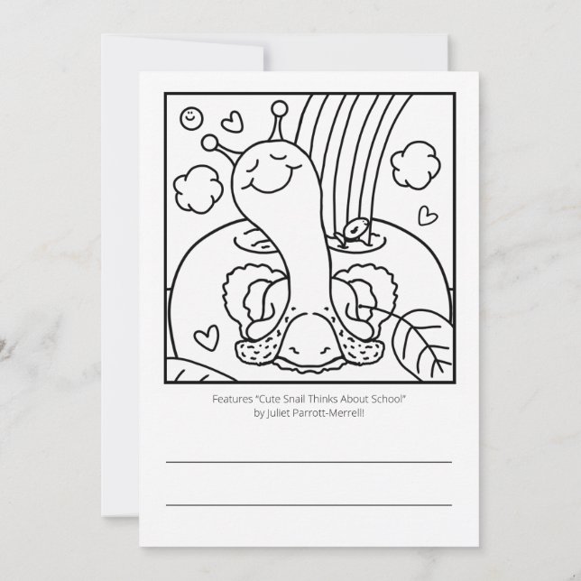 Cute Snail Teacher Thank You  Card (Back)
