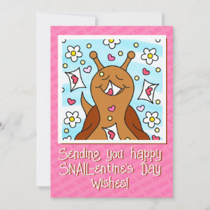 Cute Snail Valentines Day Holiday Card
