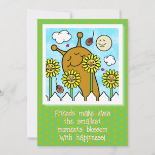 Cute Snail With Dandelion Friends Fall Card